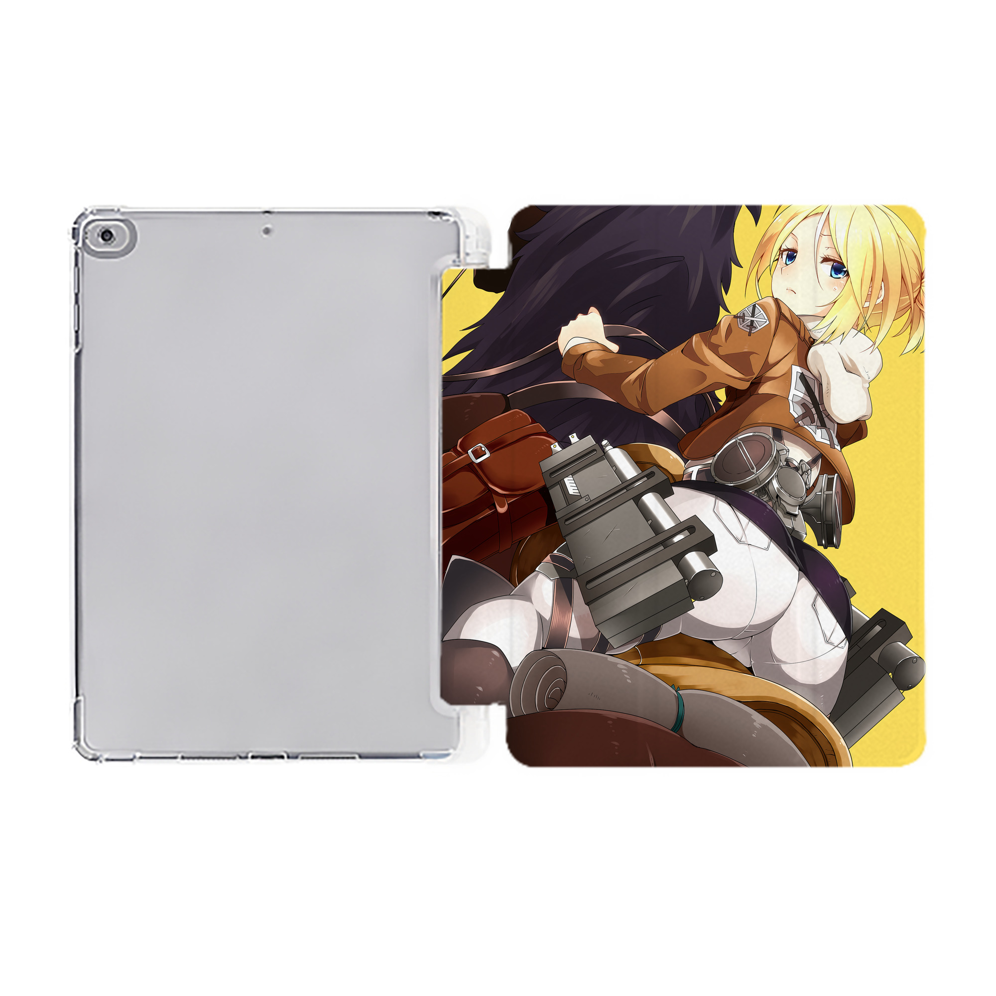 （画像用） 進撃の巨人 Attack on Titan IPad ケース ペン収納付き 三つ折りスタンド PUレザー×シリコン 対応機種9.5/10.5/10.9インチ